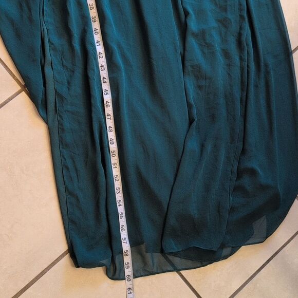 NWOT Dessy Collection Sleeveless Draped Chiffon Maxi Dress Hunter Green Size 12 - Picture 11 of 13